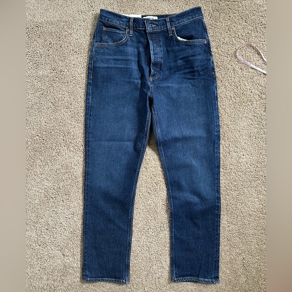 Agolde jeans Riley Long high rise straight, size 28, color Divided NWT